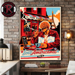 MGK  Machine Gun Kelly Lost Americana Tour 2026 Venue Poster At Adidas Arena On February 27 2026 Paris Poster Canvas Decor