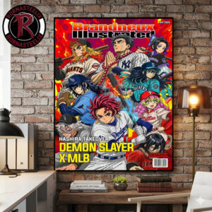 MLB x Demon Slayer Crossover Brandneux Illustrated Cover 2 Hashira Takeover Poster Canvas Decor
