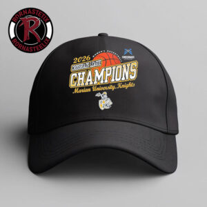 Marian University Knights Champions Women?s Basketball 2026 Crossroads League Tournament Hat Cap