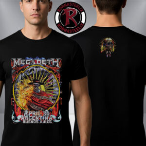 Megadeth Argentina 2026 Merch Tee At Buenos Aires On April 30 2026 Artwork By Blurryoso Cowboy Unisex T-Shirt Two Sided