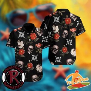 Metallica Logo Skull Flower Floral Pattern Summer Hawaiian Shirt
