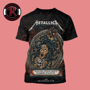 Metallica M72 Athens Fan Card Pop Up Shop At Olympic Stadium Greece On May 9 2026 M72 European Tour Medusa Art All Over Print Shirt