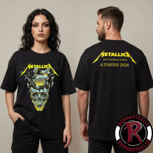 Metallica M72 Athens M72 World Tour 2026 Yellow Demon Art By Luke Preece Unisex T-Shirt Two Sided