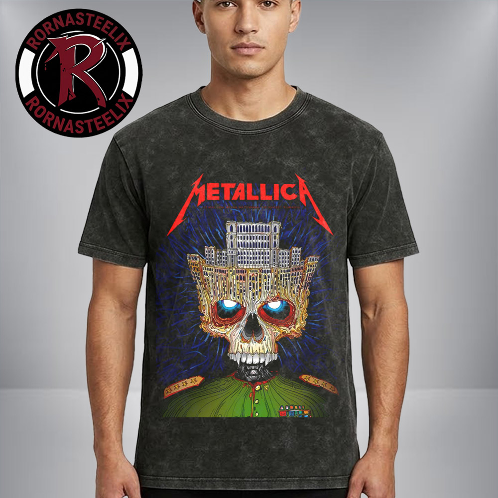 Metallica M72 Bucharest Romania Limited Edition Poster At Arena Nationala Bucharest On May 13 2026 M72 World Tour 2026 Art By Matei Apostolescu Washed T Shirt Metallica M72 Bucharest Romania Limited Edition Poster At Arena Nationala Bucharest On May 13 2026 M72 World Tour 2026 Art By Matei Apostolescu Washed T Shirt