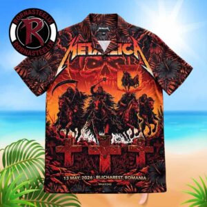 Metallica M72 Bucharest Romania Pop Up Shop At Arena Nationala On May 13 2026 Art By Maxx242 Hawaiian Shirt