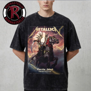 Metallica M72 Chorzow Pop Up Poster At Stadion Slaski Chorzow Poland On May 19 2026 M72 World Tour 2026 Washed T-Shirt