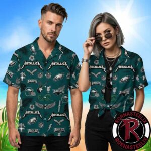 Metallica M72 World Tour x Philadelphia Eagles NFL Super Bowl Champions 2026 Collection Hawaiian Shirt