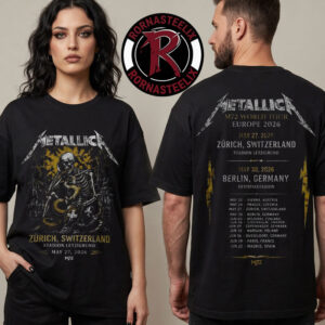 Metallica M72 Zurich 2026 Event Tee At Stadion Letzigrund On May 27 2026 Switzerland M72 World Tour Europe 2026 Schedule Tour Dates Unisex T Shirt Two Sided