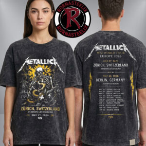 Metallica M72 Zurich 2026 Event Tee At Stadion Letzigrund On May 27 2026 Switzerland M72 World Tour Europe 2026 Schedule Tour Dates Washed T Shirt