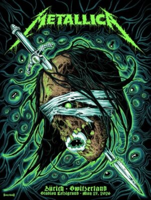 Metallica M72 Zurich Pop Up Poster At Stadion Letzigrund On May 27 2026 Zurich Switzerland Art By Mark Richards