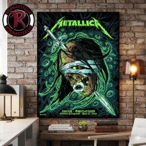 Metallica M72 Zurich Pop Up Poster At Stadion Letzigrund On May 27 2026 Zurich Switzerland Art By Mark Richards Poster Canvas Decor