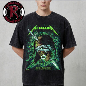 Metallica M72 Zurich Pop Up Poster At Stadion Letzigrund On May 27 2026 Zurich Switzerland Art By Mark Richards Washed T Shirt