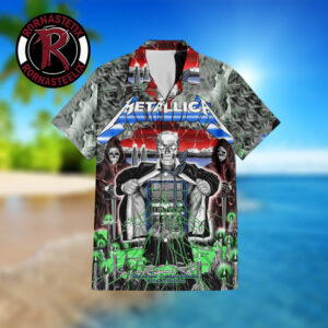 Metallica M72 Zurich Switzerland Event Poster At Stadion Letzigrund On May 27 2026 M72 World Tour 2026 Art By Luca Schenardi Mecha Skull Hawaiian Shirt