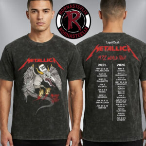 Metallica x Liquid Death M72 Bucharest Merch At Arena Nationala Bucuresti Romania Murder Your Thirst Washed T Shirt