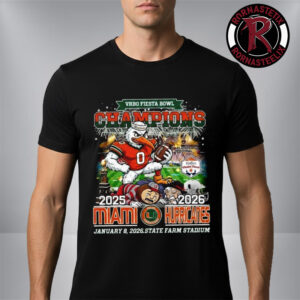 Miami Hurricanes Vrbo Fiesta Bowl Champions 2025-2026 Mascot Tee State Farm Stadium Unisex T-Shirt