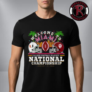 Miami Hurricanes vs Indiana Hoosiers Helmet Tee 2026 CFP National Championship January 19 2026 Unisex T-Shirt