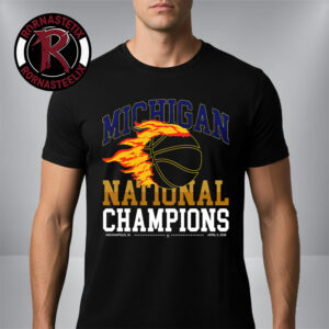 Michigan Wolverines NCAA Men’s Basketball National Champions 2026 MI Flames Unisex T-Shirt