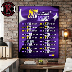 Minnesota Vikings NFL Season 2026 Schedule Poster Canvas Decor