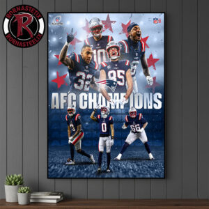 New England Patriots Are AFC Champions 2025-26 Head To Super Bowl LX 2026 Poster Canvas Decor