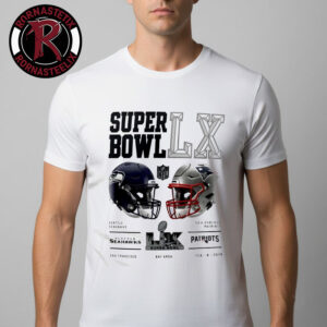 New England Patriots vs Seattle Seahawks Helmet Tee NFL Super Bowl LX On February 8 2026 Unisex T-Shirt
