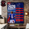 Los Angeles Rams NFL Season 2026 Schedule Poster Canvas Decor