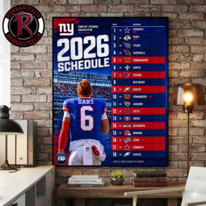 New York Giants NFL Season 2026 Schedule Poster Canvas Decor