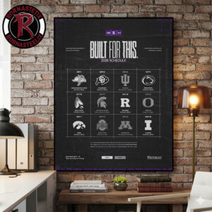 Northwestern Wildcats Football NCAA 2026 Regular Season Schedule Poster Canvas Decor