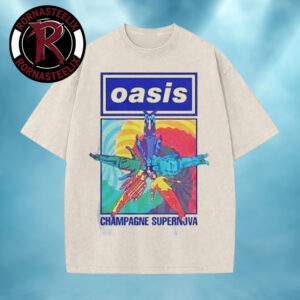 Oasis Champagne Supernova Band Floor Lay Washed T-Shirt