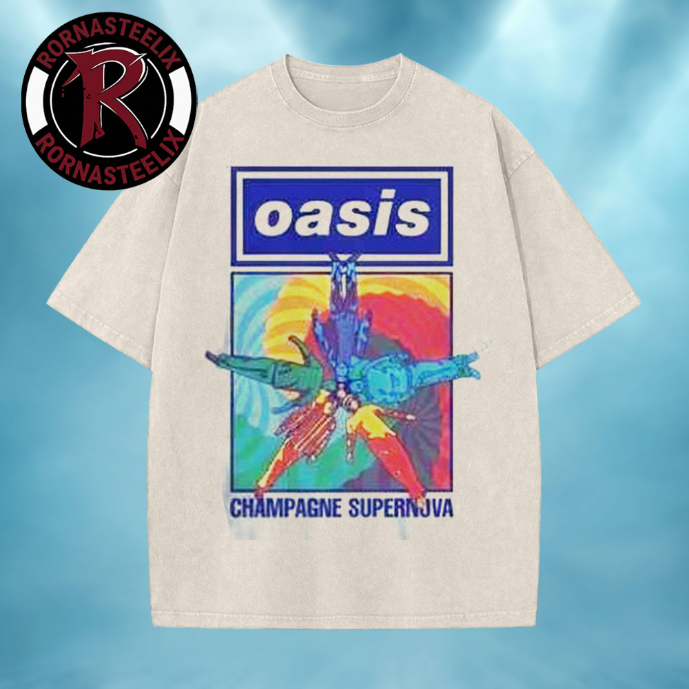 Oasis Champagne Supernova Band Floor Lay Washed T-Shirt - Rornasteelix