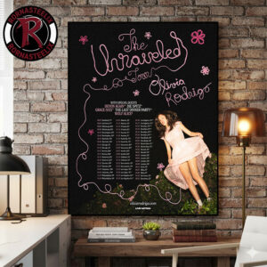 Olivia Rodrigo The Unraveled Tour 2026 Schedule Tour Dates Poster Canvas Decor