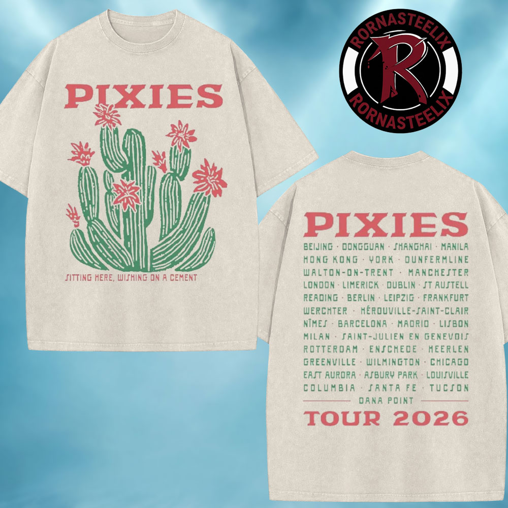 Pixies P40 Asia Tour 2026 Exclusive Merch Cactus Crop Washed T