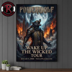 Powerwolf Wake Up The Wicked Tour 2026 Event Poster At Venue Placeholder On January 3 2026 Poster Canvas Decor