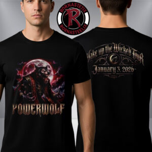 Powerwolf Wake Up The Wicked Tour 2026 Wolf Supermoon Exclusive Tee On January 3 2026 Unisex T-Shirt Two Sided