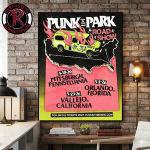 Punk In The Park Road Show 2026 Venue Dates Poster Canvas Decor