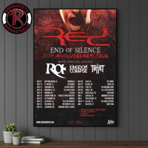 Red Band End Of Silence 20th Anniversary Tour 2026 Schedule Tour Dates Poster Canvas Decor