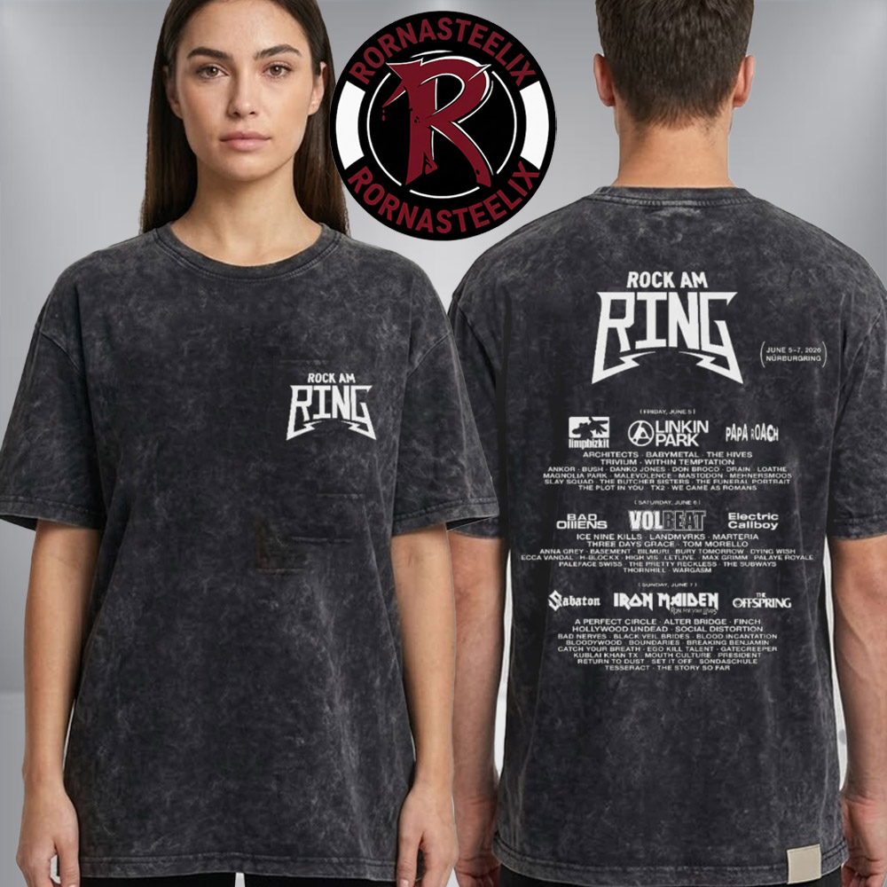 Rock am Ring 2026 Festival Merchandise Full Line Up June 5-7 2026 Nurburgring Washed T-Shirt Rock am Ring 2026 Festival Merchandise Full Line Up June 5-7 2026 Nurburgring Washed T-Shirt