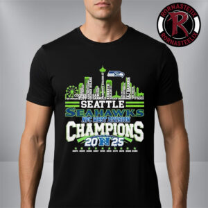 Seattle Seahawks NFL Champions 2025 NFC West Division Championship City Skyline Unisex T-Shirt