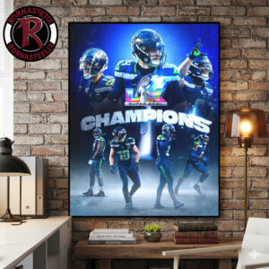 Seattle Seahawks New Super Bowl LX 2026 Champions Poster Canvas Decor