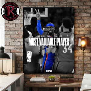 Shai Gilgeous Alexander Oklahoma City Thunder 2026 NBA Back To Back MVP Poster Canvas Decor