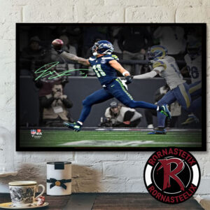 Smith Njigba Seattle Seahawks 2025 NFC Championship One Handed Catch Poster Horizontal