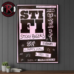 Sticky Fingers North America 2026 Event Poster Show At Liberty Hall On February 18 2026 Sydney Poster Canvas Decor