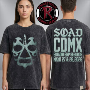 System Of A Down x Mercadorama CDMX 2026 Pop Up Tee Lucha Libre Maskes At Estadio GNP Seguros Ciudad De Mexico On May 27 28 2026 Mexico City Washed T Shirt