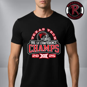 Texas Tech Red Raider Helmet Tee Big 12 Conference Champions Football 2025 Unisex T-Shirt