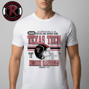 Texas Tech Red Raiders Helmet Tee CFP Quarterfinal At The Capital One Orange Bowl 2026 Unisex T-Shirt