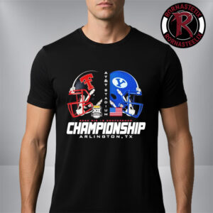 Texas Tech Red Raiders vs BYU Cougars Helmet Tee Final Game Big 12 Conference Champions At Arlington Texas Unisex T-Shirt