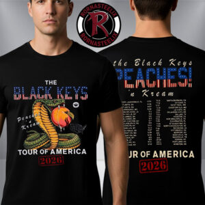 The Black Keys Peaches N Kream World Tour 2026 Snake America Tour Unisex T-Shirt Two Sided