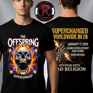 The Offspring Supercharged Worldwide In 26 Exclusive Tee At Grand Sierra Resort and Casino Reno Nevada On January 17 2026 Unisex T-Shirt Two Sided