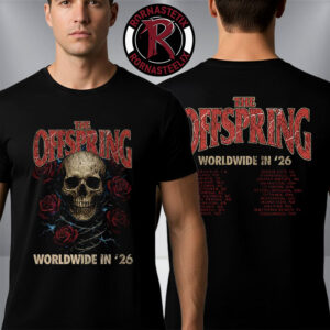 The Offspring Supercharged Worldwide in 26 Tour Rose Skull 2026 Venue Unisex T-Shirt Two Sided