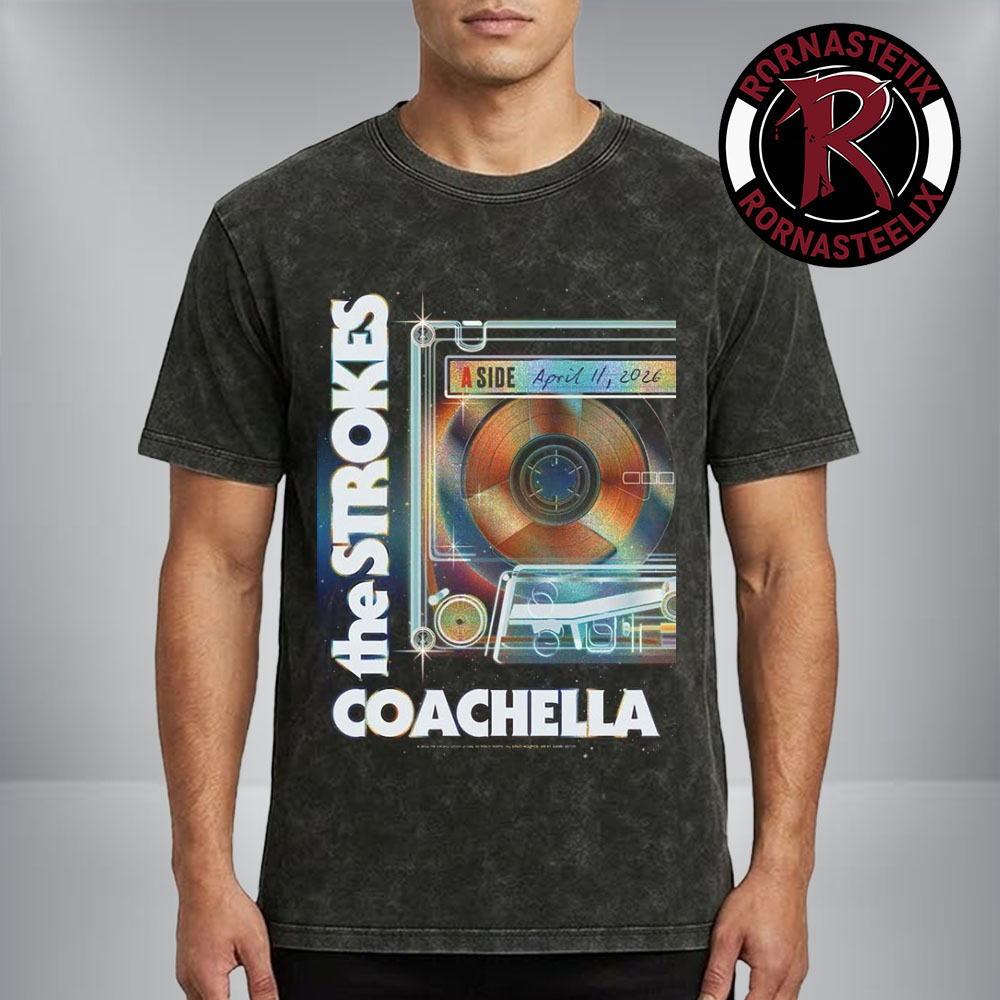 The Strokes Night 1 Coachella Poster Indio California On April 11 2026 Washed T-Shirt The Strokes Night 1 Coachella Poster Indio California On April 11 2026 Washed T-Shirt