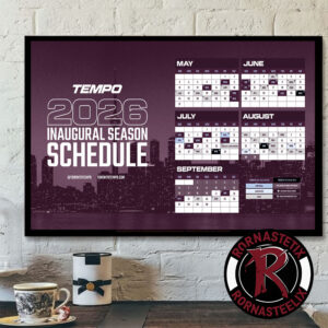 Toronto Tempo Basketball 2026 NCAA Inaugural Season Schedule Poster Horizontal